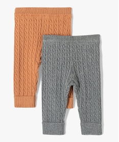 GEMO Pantalon en maille torsadée bébé (lot de 2) Orange