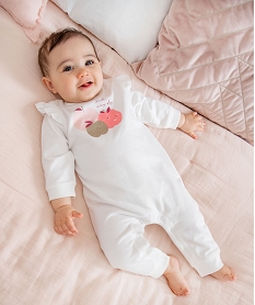 pyjama bebe fille avec volants sur les epaules sans pieds beigeI404801_4