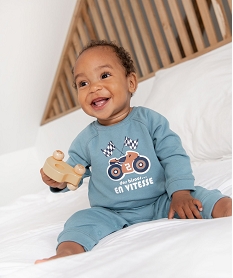 GEMO Pyjama bébé garçon sans pieds avec motif moto Bleu