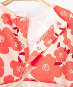 pyjama bebe fille a motifs fleuris avec doublure chaude roseI405101_2