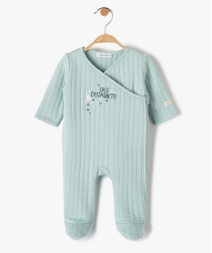 GEMO Pyjama bébé matelassé à fermeture zippée - LuluCastagnette Vert
