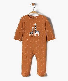 GEMO Pyjama bébé en jersey avec motif girafes marron standard