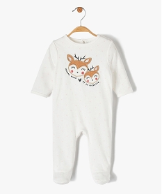 GEMO Dors-bien bébé fille en jersey avec motif biches blanc chine