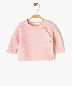GEMO Gilet brassière bébé uni en maille fantaisie rose standard