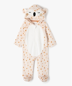 GEMO Surpyjama chaud et doux à capuche motif écureuil Beige