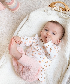 GEMO Body bébé fille à manches longues 2 en 1 Blanc