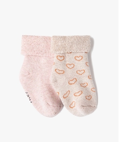 chaussettes d'interieur en maille bouclette femme (lot de 2) beige chaussettes  femme