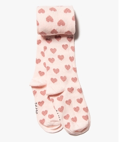 GEMO Collants bébé fille chaud imprimé cœurs rose standard