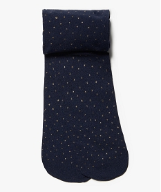 GEMO Collants fille à petits pois pailletés Bleu