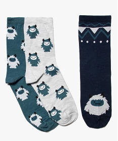 chaussettes garcon avec motifs monstres (lot de 3) bleu standardI412201_1