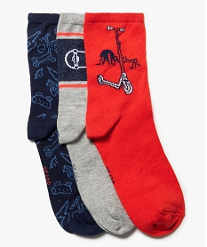 GEMO Chaussettes garçon à motifs sports de glisse (lot de 3) Rouge