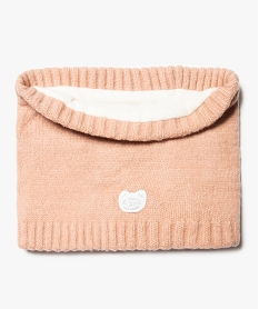 GEMO Echarpe fille forme snood en maille avec doublure polaire Rose