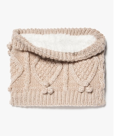 GEMO Snood fille en grosse maille pailletée avec doublure en sherpa Beige