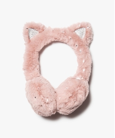 cache-oreilles fille en matiere peluche oreilles de chat et details brillants rose standardI418601_1