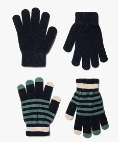 GEMO Gants garçon en maille fine (lot de 2 paires) Bleu