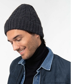 GEMO Bonnet en maille torsadée homme gris standard