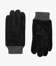 GEMO Gants homme en suédine unie Noir