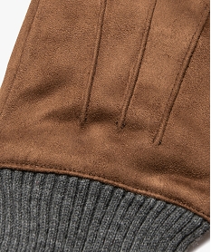 gants homme en suedine unie brun foulard echarpes et gantsI424701_2