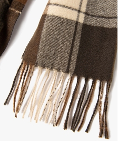 echarpe homme a motif tartan avec franges aux extremites brun foulard echarpes et gantsI425101_2