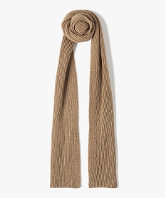 echarpe homme unie en maille cotelee beige standard foulard echarpes et gantsI425201_1