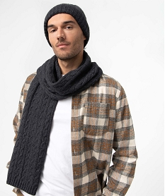echarpe homme chinee en maille torsadee gris standard foulard echarpes et gantsI425401_1