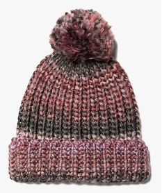 GEMO Bonnet femme en maille épaisse multicolore et fil brillant Multicolore