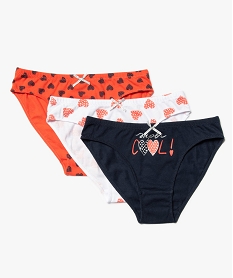 GEMO Culottes fille imprimées avec nœud pailleté (lot de 3) coloris assortis