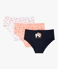 GEMO Shorties imprimés licorne et arc-en-ciel fille (lot de 3) Multicolore
