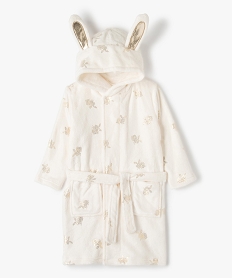 GEMO Robe de chambre fille à capuche animée et motifs lapins dorés Imprimé