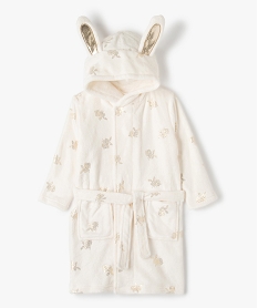 GEMO Robe de chambre fille à capuche animée et motifs lapins dorés kaki fonce