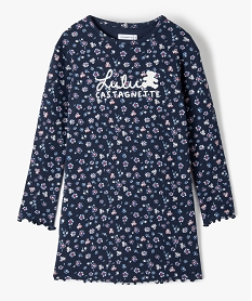 GEMO Chemise de nuit fille en maille côtelée à motifs fleuris - LuluCastagnette Imprimé