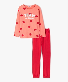 GEMO Pyjama fille en jersey motif cœurs Rose