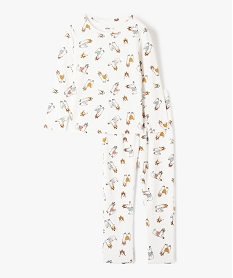 GEMO Pyjama fille en velours motif lamas fantaisie kaki fonce