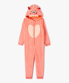 GEMO Combinaison pyjama fille avec capuche animée monstre rose standard