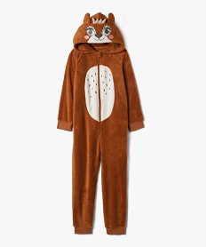 GEMO Combinaison pyjama fille avec capuche animée biche marron standard