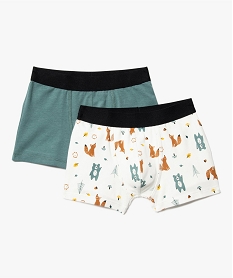 GEMO Boxer garçon en coton stretch imprimé renards (lot de 2) Multicolore