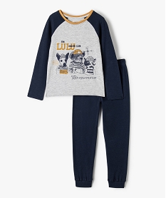 GEMO Pyjama garçon en maille fantaisie et confortable - LuluCastagnette Gris