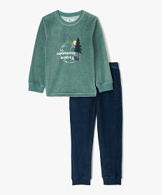 GEMO Pyjama garçon en velours à motif vert standard