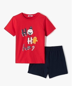 GEMO Pyjashort de Noël garçon bicolore rouge standard