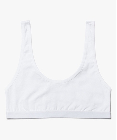 GEMO Brassière fille avec dos en dentelle blanc vif
