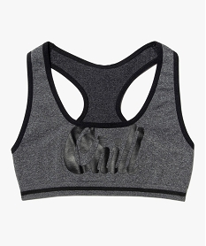 GEMO Brassière fille en microfibre imprimé avec dos nageur Gris