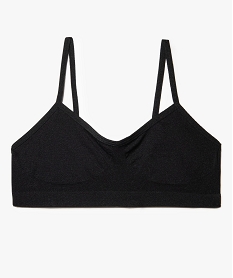 GEMO Brassière à fines bretelles en maille extensible fille Noir