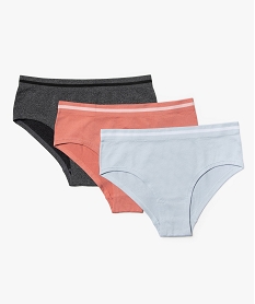 GEMO Shorties fille en coton stretch avec inscription au dos (lot de 3) Multicolore