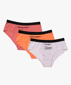 GEMO Shorties fille à message (lot de 3) Multicolore