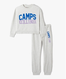 GEMO Pyjama fille en molleton doux - Camps United gris standard