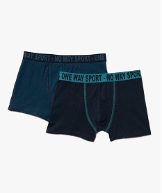 GEMO Boxer garçon uni avec ceinture imprimée (lot de 2) bleu standard
