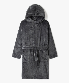 GEMO Robe de chambre garçon unie avec capuche gris standard