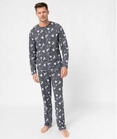GEMO Pyjama homme imprimé spécial Noël Gris