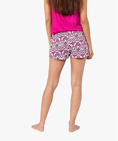 short de pyjama femme imprime avec ceinture elastique multicoloreI451001_3