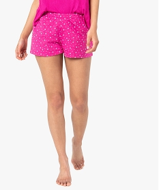 GEMO Short de pyjama femme imprimé avec ceinture élastique Imprimé